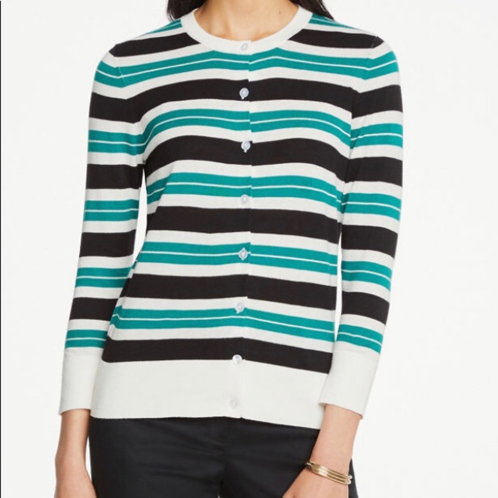 Ann Taylor Factory Striped Cardigan